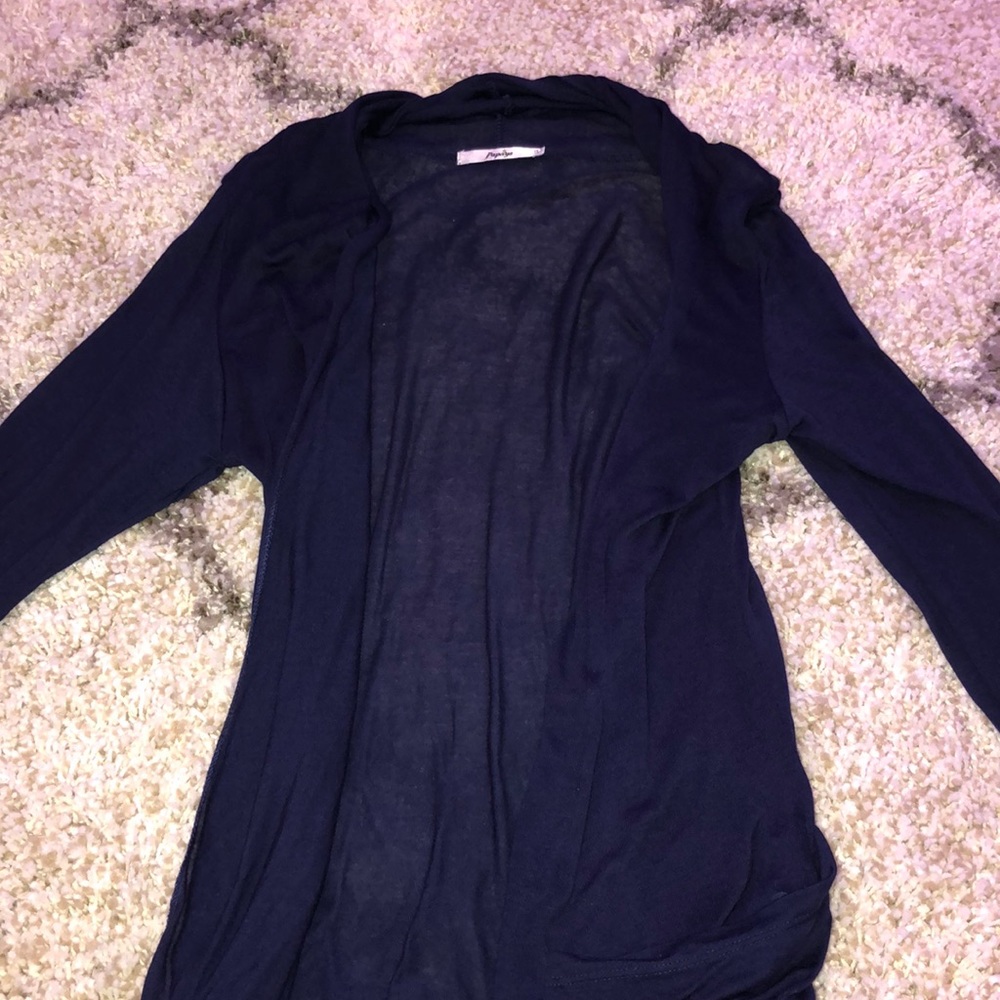 Women’s sheer navy blue cardigan